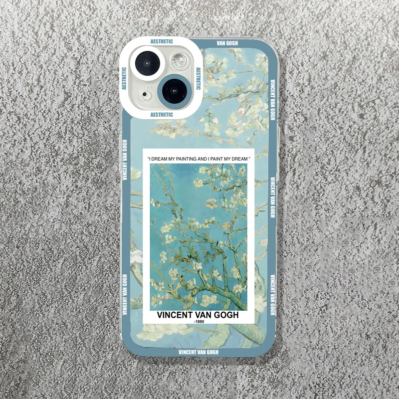 thumbnail image 1 of Funda transparente con pintura al óleo de arte de Van Gogh para Samsung Galaxy S24 Ultra S23 FE A14 A34 A54 A55 A15 A35 A53 S22 Plus S21 A16, 1 of 4