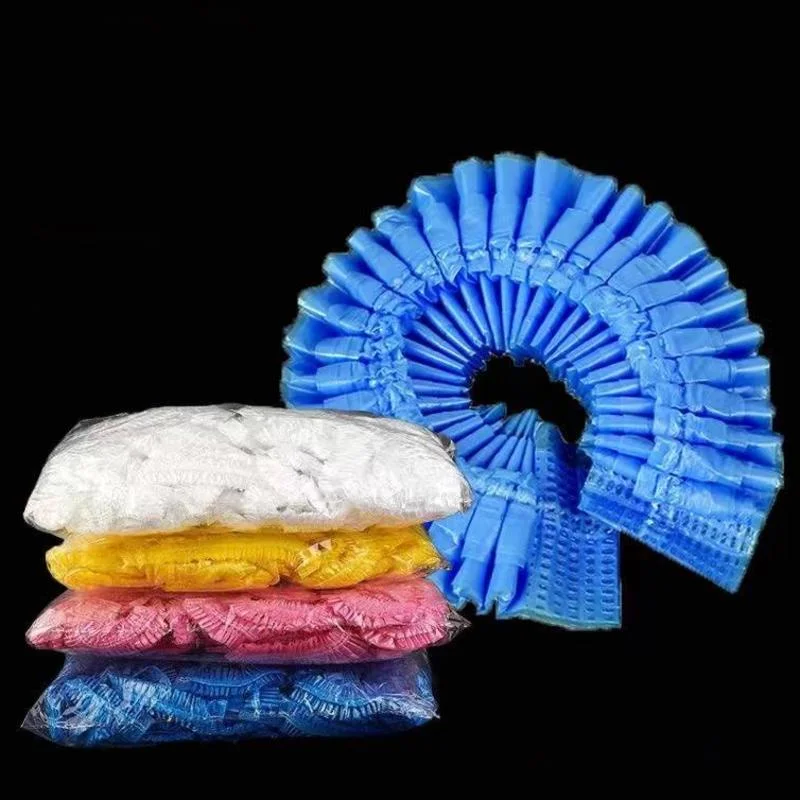 50100pcsDisposableShowerCapsMultipurposePlasticWaterproofClear