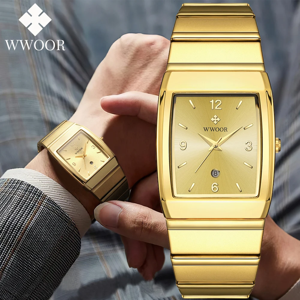 WWOOR 2024 Fashion Watch For Men Waterproof Clock Luxury Square Classics Men's Watches Stainless Steel Quartz Relogio Masculino j s bach bach classics 2 cd