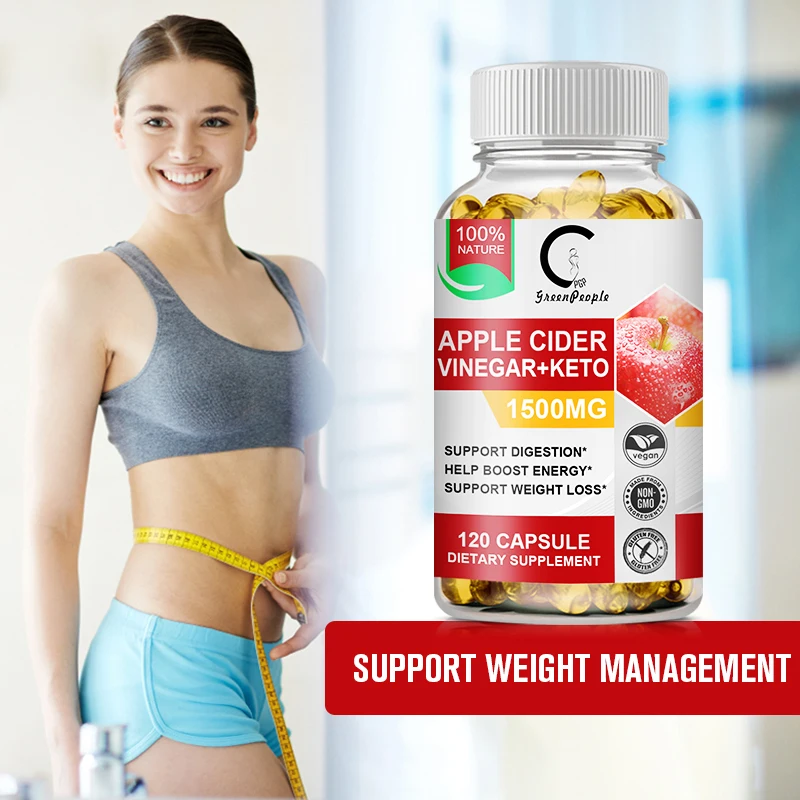 Apple Cider Vinegar Keto Capsules Detox Slim Capsule With Vitamin Bhb For Women Burning Fat Losing Weight Dietary Supplement