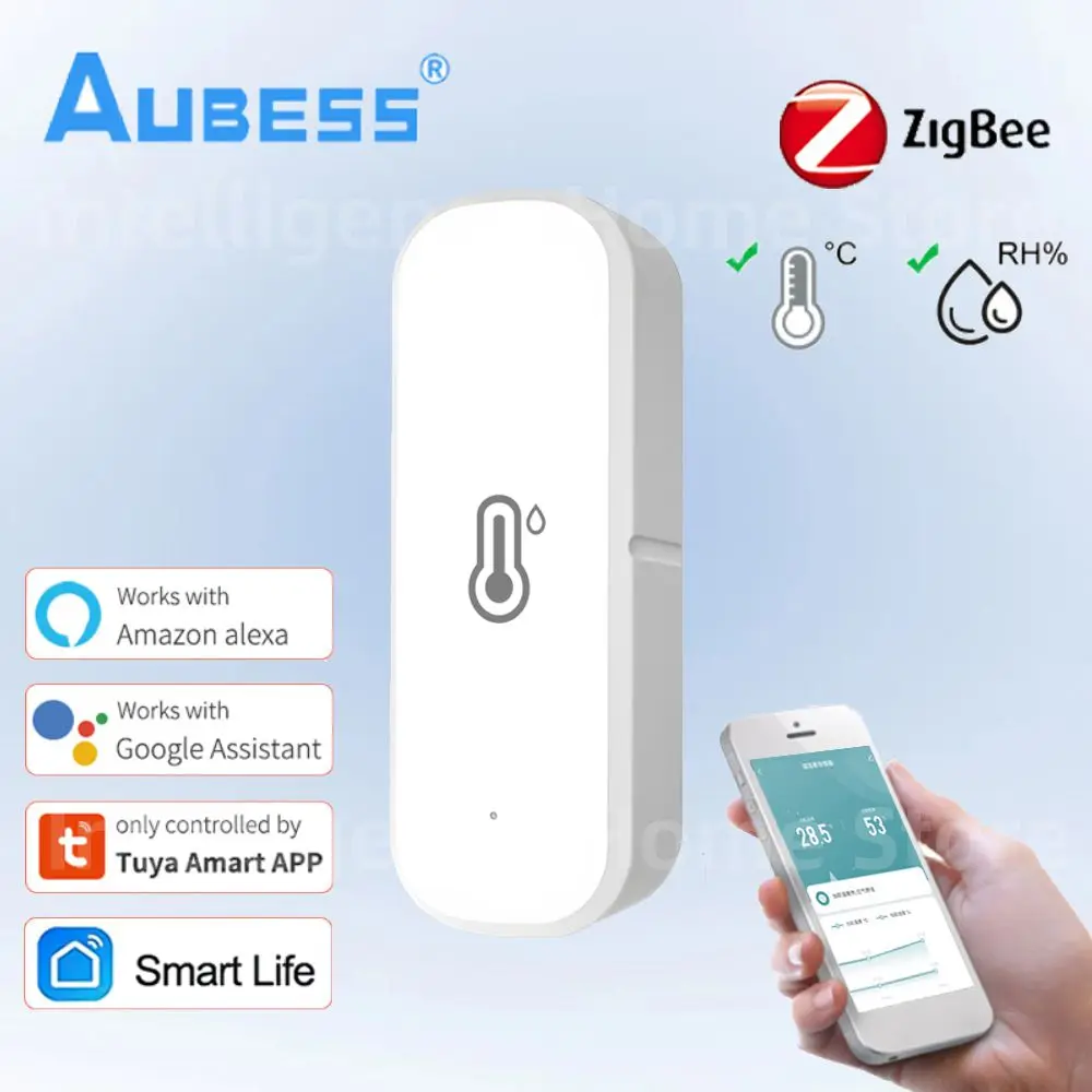Tuya ZigBee Smart Temperature Humidity Sensor Smart Home Temperature Sensors Works With Alexa Google Assistant Smart Life