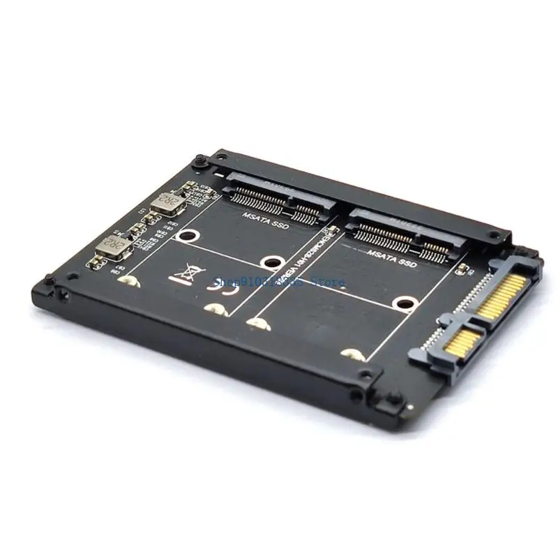 컴퓨터 액세서리 용 6Gbps 이중 mSATA-SATA3.0 변환기 어댑터 카드 컴퓨터 카드 소켓 인클로저