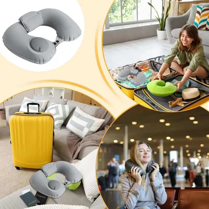 Inflatable Neck Pillow Sleeping U-Shaped Pillow Neck Pillow For Traveling U-Shaped Neck Pillow Sleep Airplane Travel Neck Pillow 5