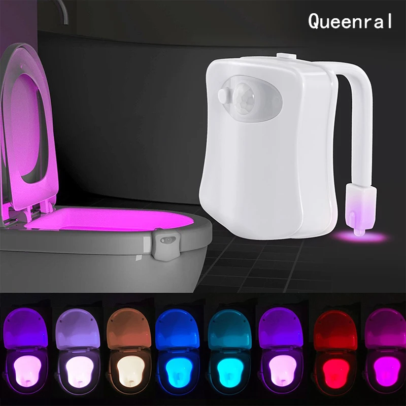 8/16 Colors New Toilet Bowl Night Light, Motion Activated Led