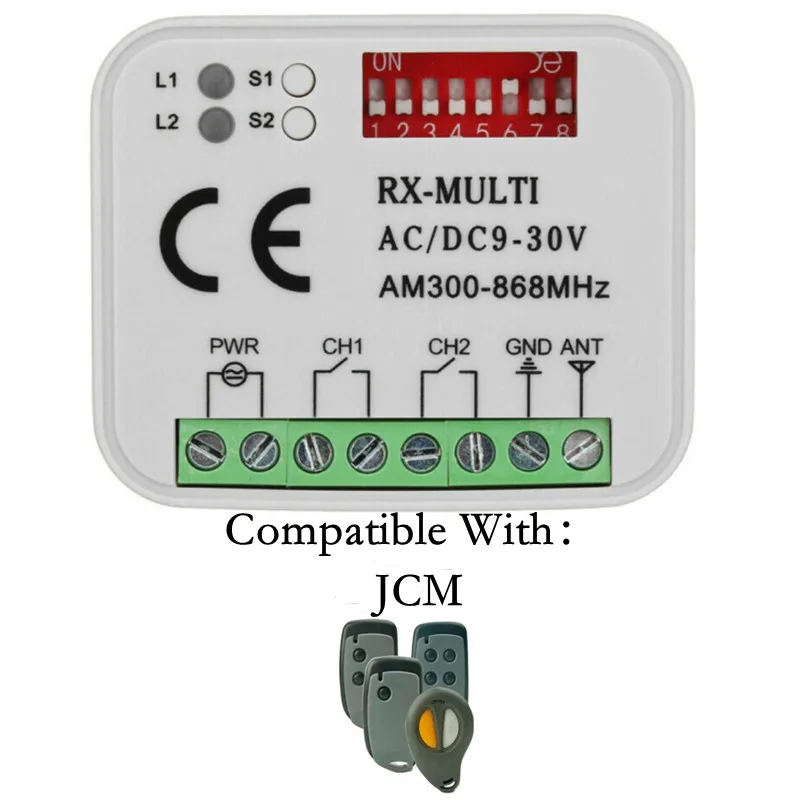 Per Jcm Go Portis Norton Neo Rc1 Rc2 Rc4 Twin-R Mini Ricevitore Telecomando Per Garage 433.92Mhz Apricancello Jcm Rx-Multi Ricevitore