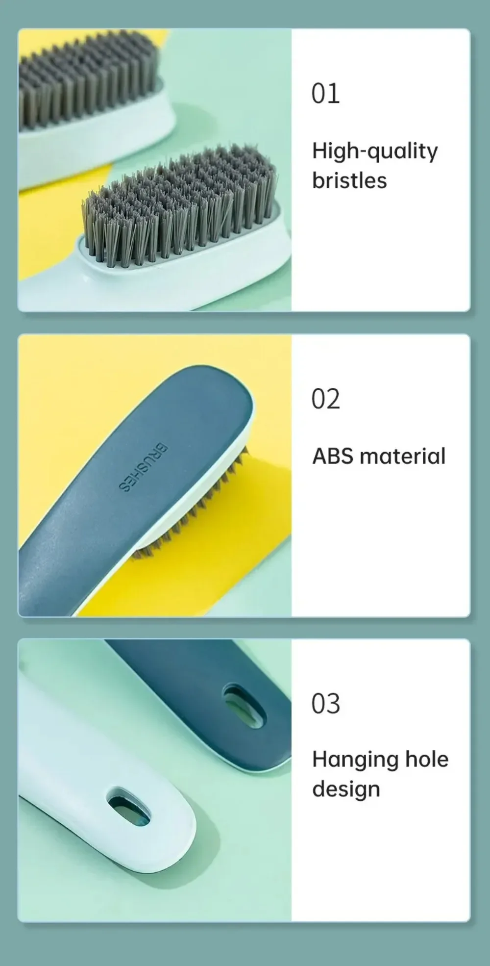 1pc Shoe Cleaning Brush Plastic Clothes Scrubbing Household Multi-functional Cleaning Tools Commercial Washing Brush Accessories