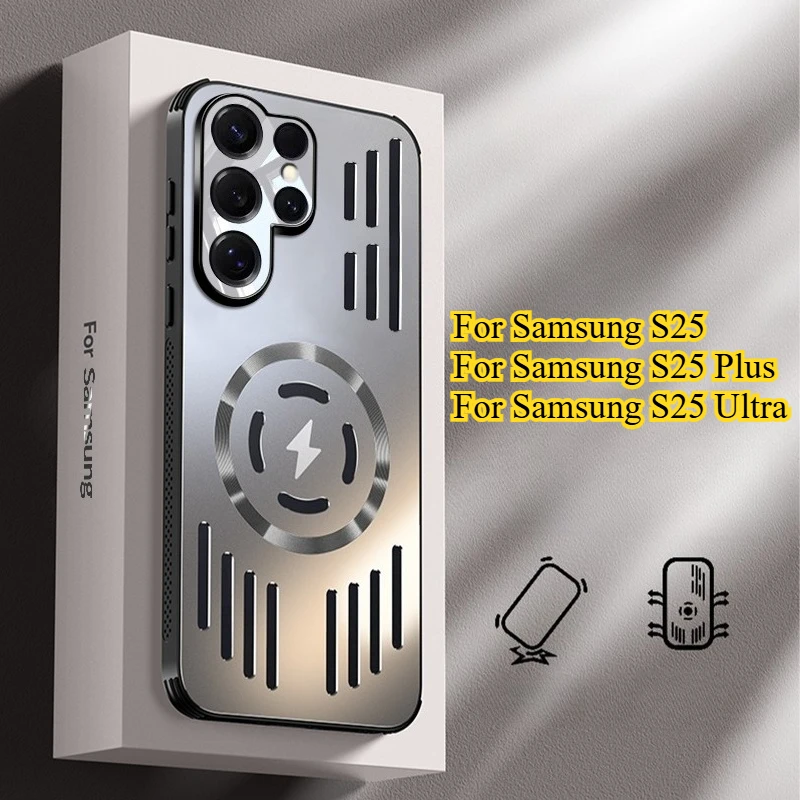 Enhanced Magsafe Charging Metal Heat Dissipation Case - Aluminum Alloy Shockproof Bumper
