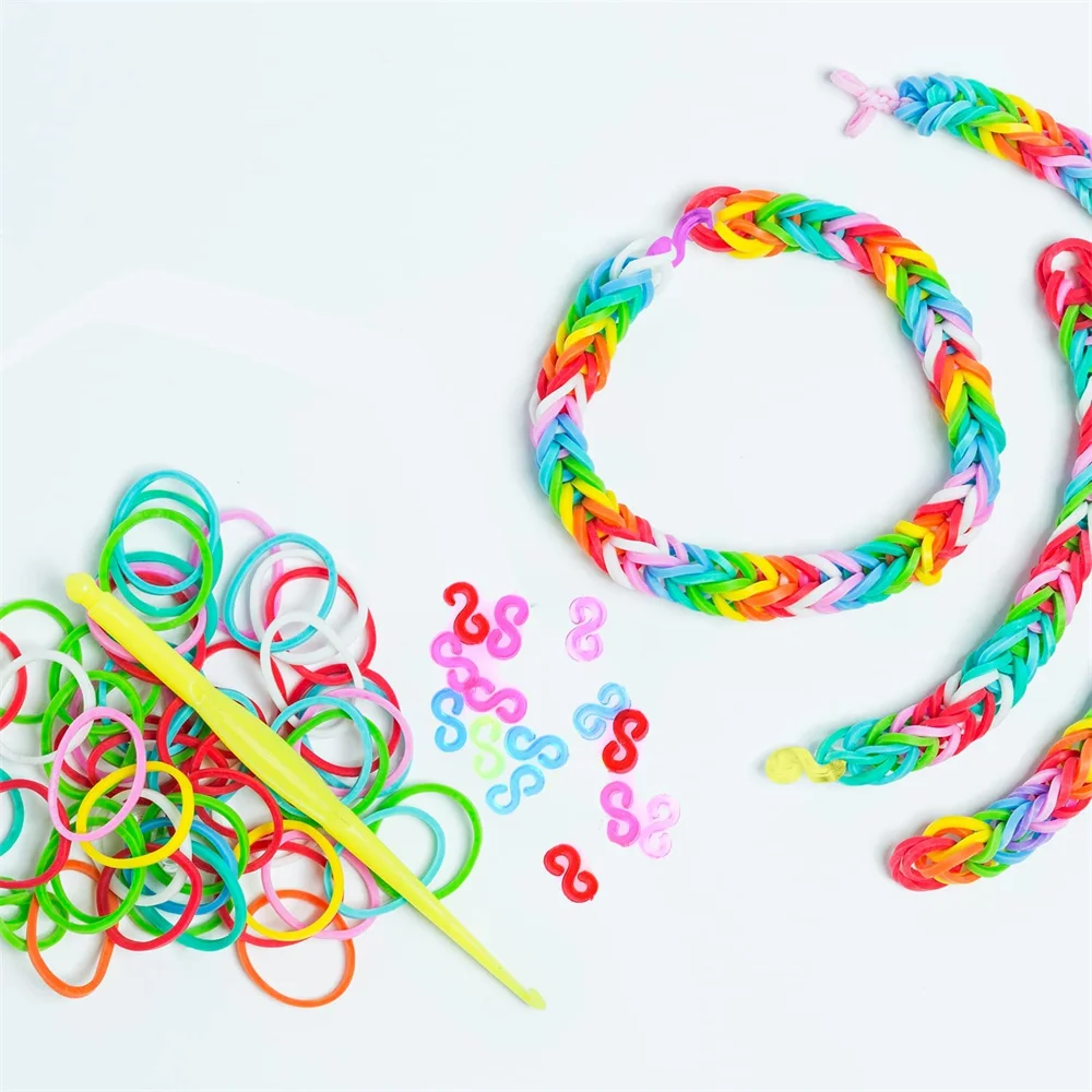 Vibrant Elastic Rubber Loom Bands Kit for Kids - DIY Crafting and Jewelry Making Supplies (600 Pieces)