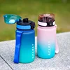 500ml/650ml Gradient Sports Water Bottle with Time Marker - Leak-Proof, Durable PC Material for Cycling, Running & Fitness 2