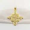 Dijes de nudo de bruja chapados en oro para collar, pulsera, pendientes, colgante de nudo celta con nudo triquetra, amuleto irlandés de brujería, joyería wiccana, talismán, regalo para esposa, hija, amiga, venta al por 1