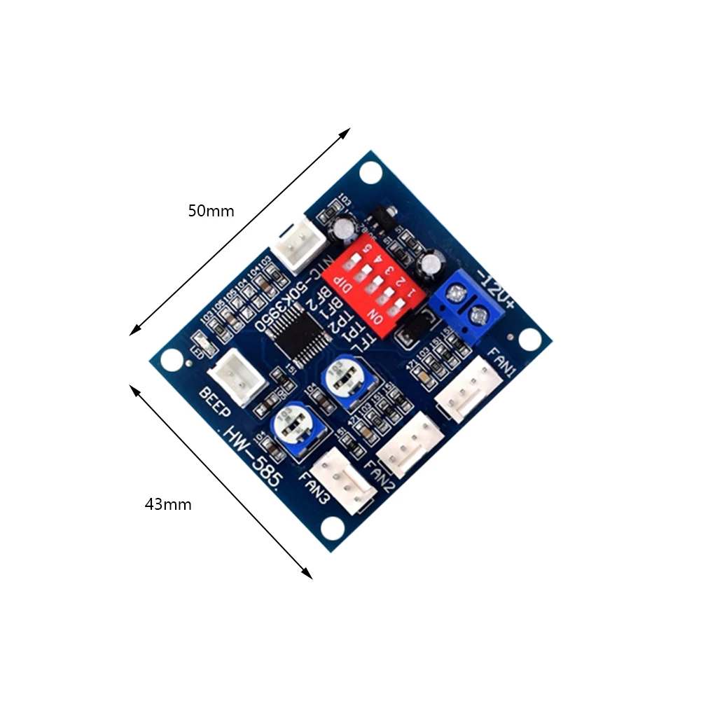 HW-585 3채널 DC 12V PWM 속도 온도 컨트롤러 4선식 팬 온도 조절기