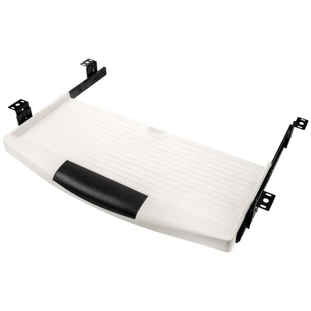 1세트 견고한 슬라이딩 키보드 트레이, 책상 아래 장착형, 컴퓨터 책상 키보드 및 마우스 수납 공간 절약, 인체공학적 타이핑