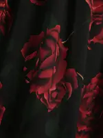 ROSEGAL Plus Size Rose Flower Print Ruched Split A-Line Dress 2026 New Arrived Women's Elegant Casual Maxi Dress Robe Vestidos - Image 5