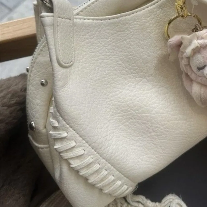 JIAERDI Hot Girls White Shoulder Bags Purse Women Fashionable Sweet Cute Underarm Bag Female Vintage Y2k Handbag Wallet 2025 New