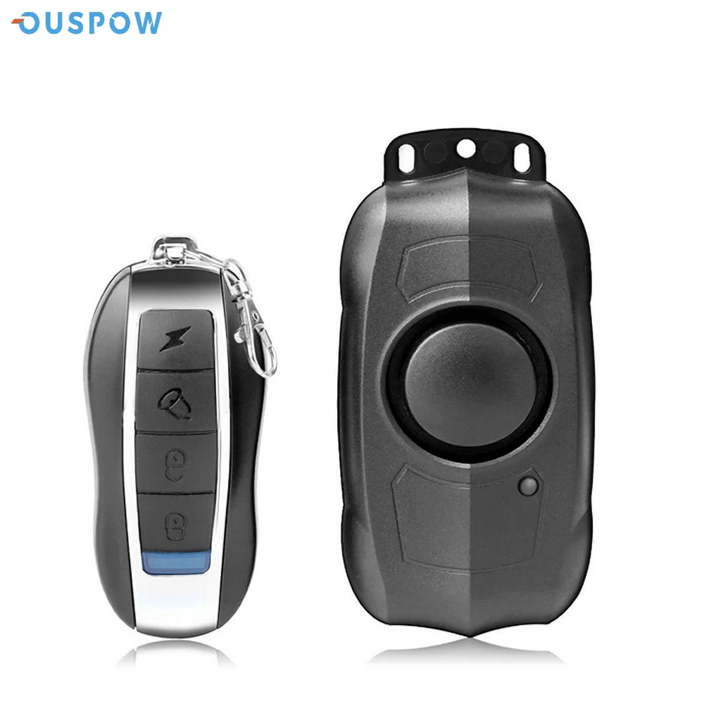 Ouspow Motorcycle Alarm USB Charging Remote Control Security System Scooter Alarm For bike Anti-Theft Bicycle Vibration Alarm