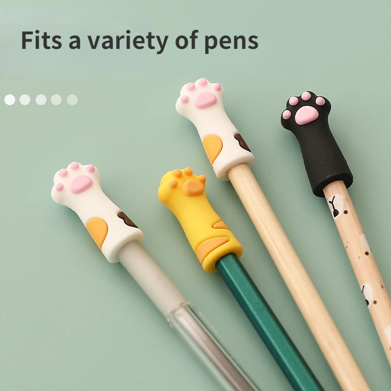 3ks pero obal silikon čepice neutrální tužka obal mimořádný vyučváné zásoby měkké guma roztomilá vyučváné koreje kreslený packa tužka natě
