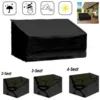1PC Oxford Cloth Black Garden Furniture Cover Windproof Protective Cover Dustproof Outdoor Garden Chair Table Sofa Protector 4