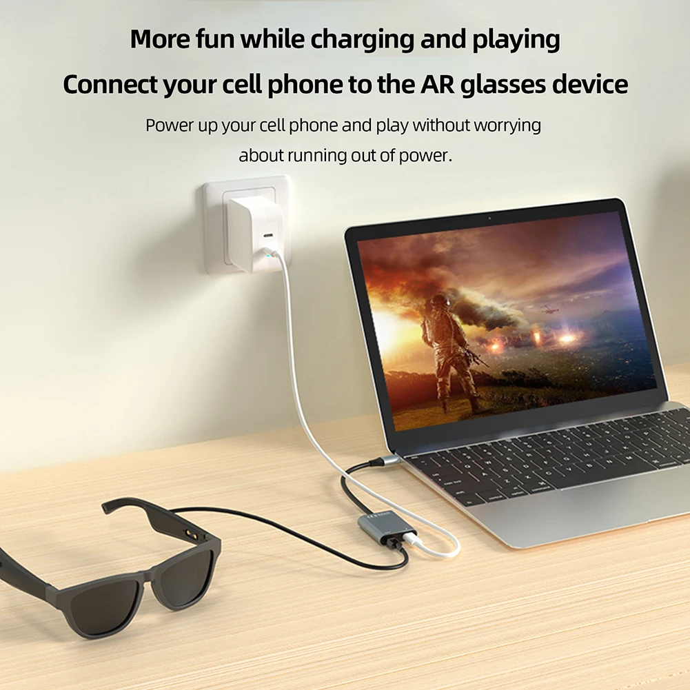 USB-C 허브 및 데이터 전송 USB C 도킹 스테이션, AR 안경 및 노트북 PC용 C타입 어댑터, 2 in 1, PD100W, 10Gbps 멀티포트 어댑터