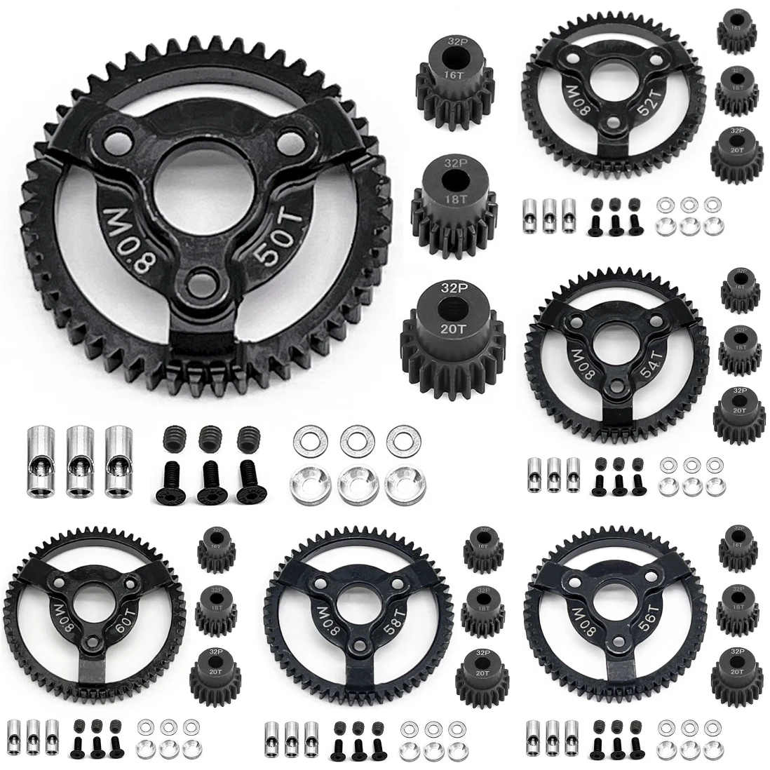 Ingranaggio cilindrico RS PRO, modulo 1, 80 denti, passo 80 mm, semigiunto 18 mm, foro 8 mm, in Poliossimetilene | RS