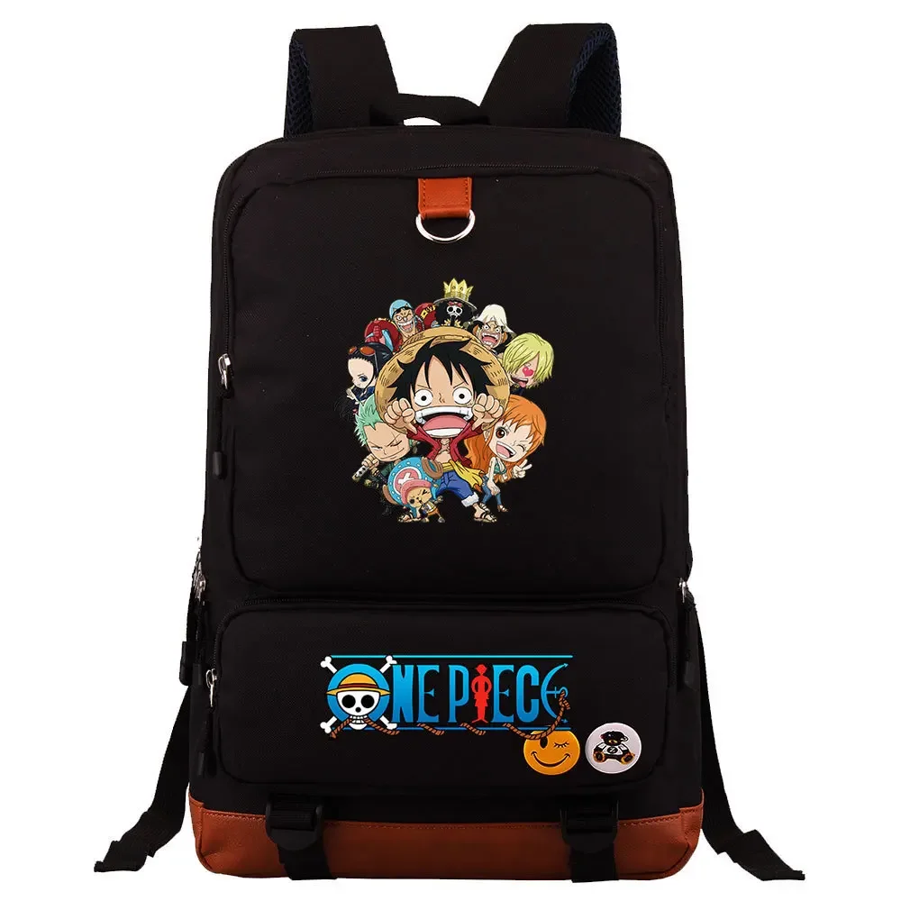 

Anime Cartoon One Piece Luffy Printing Teenager Student Schoolbag Large Capacity Travel Bag Men and Women Backpack