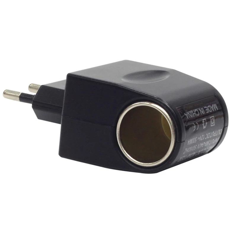 자동차 소켓이있는 AC 어댑터 220 12 볼트 플러그 어댑터 자동차 시가 라이터 DC 12V 0.5A 500mA Adaptador 전원 변경 EU 미국 플러그