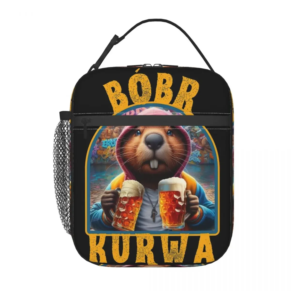 Cheers! Bobr Kurwa Drinking Beer Insulated Lunch Bag Bober Beaver Food Bag Leakproof Thermal Cooler Lunch Box For School Office
