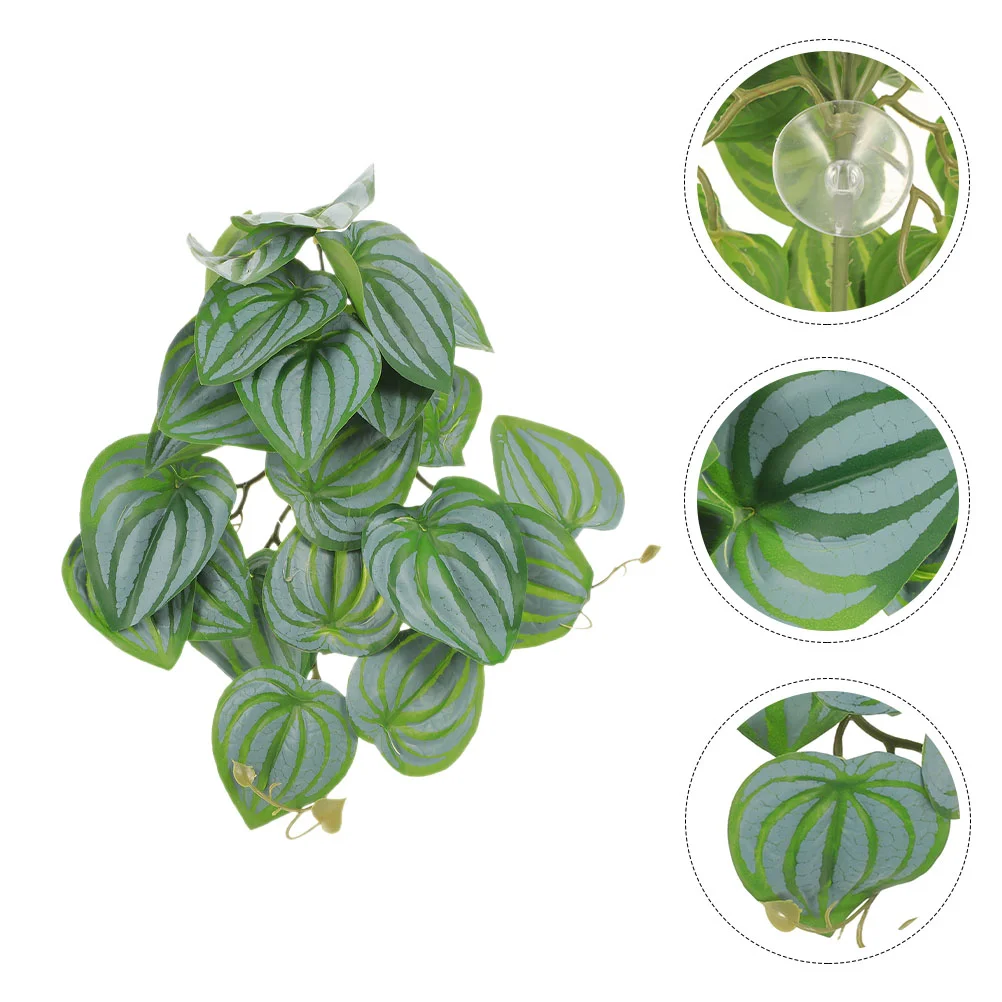 

Reptile Suction Cups Hanging Plants Fake Aquarium Decorations Habitat Indoor Live Terrarium