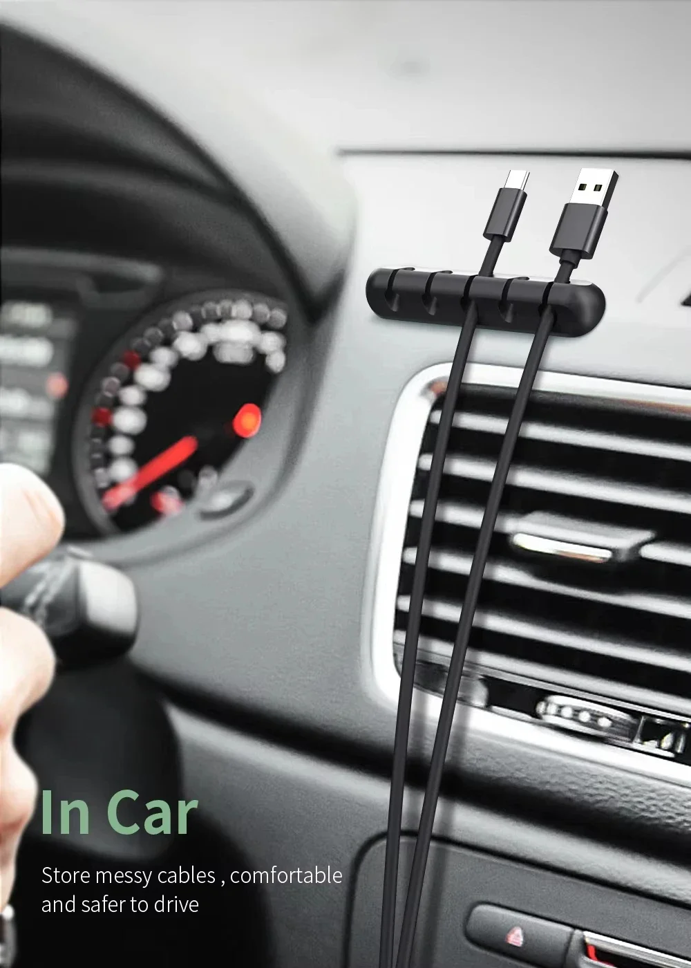 Cable Organizer Cable Clip Cable Organizer Holder Silicone USB Winder Management Clips Self Adhesive Desk Tidy Organiser Wire Cord Holder