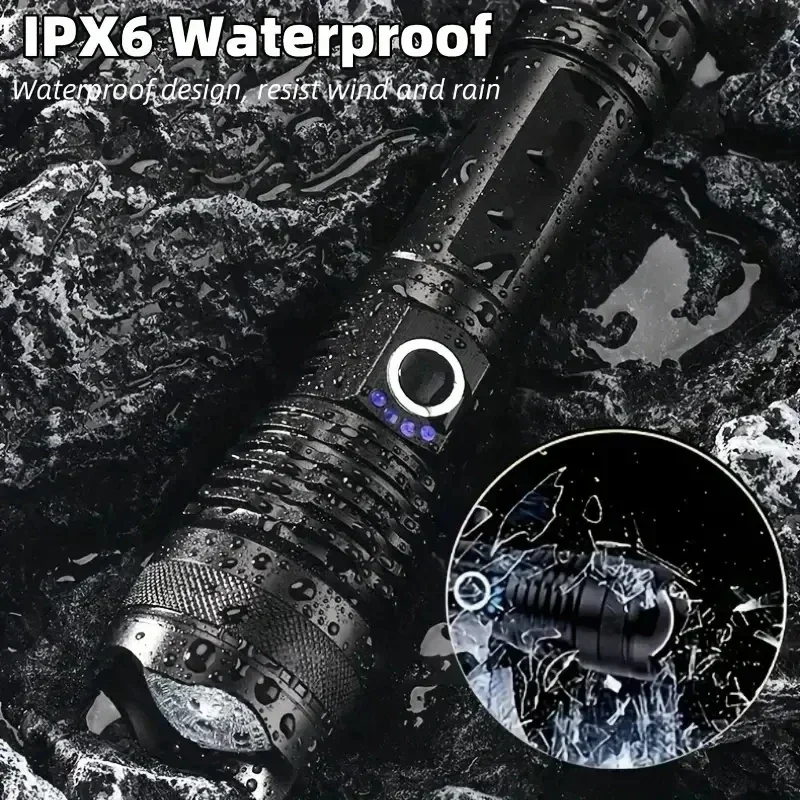 Description Picture 6 of item10000LM 30W Portable LED Flashlights USB Rechargeable Light High Power Tactical Modes Torch Waterproof Outdoor Camping Emergency