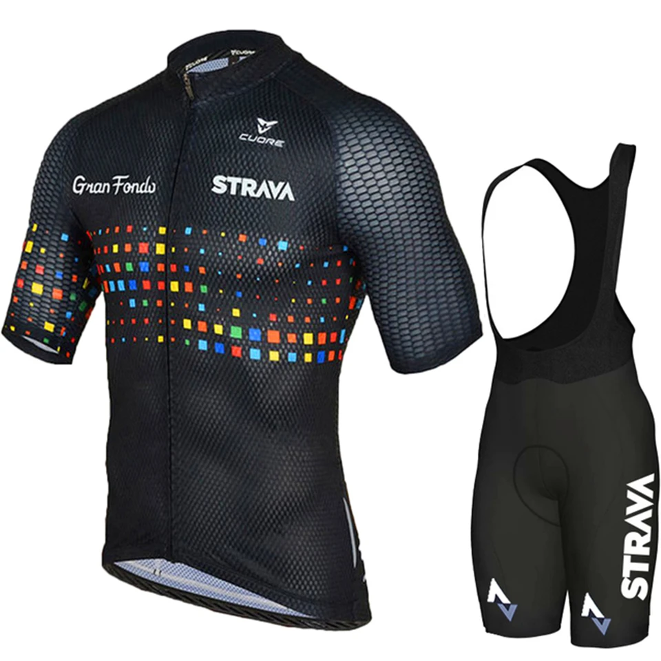 Strava 2023 Summer Cycling Jersey Set Breathable MTB Cycling Clothing