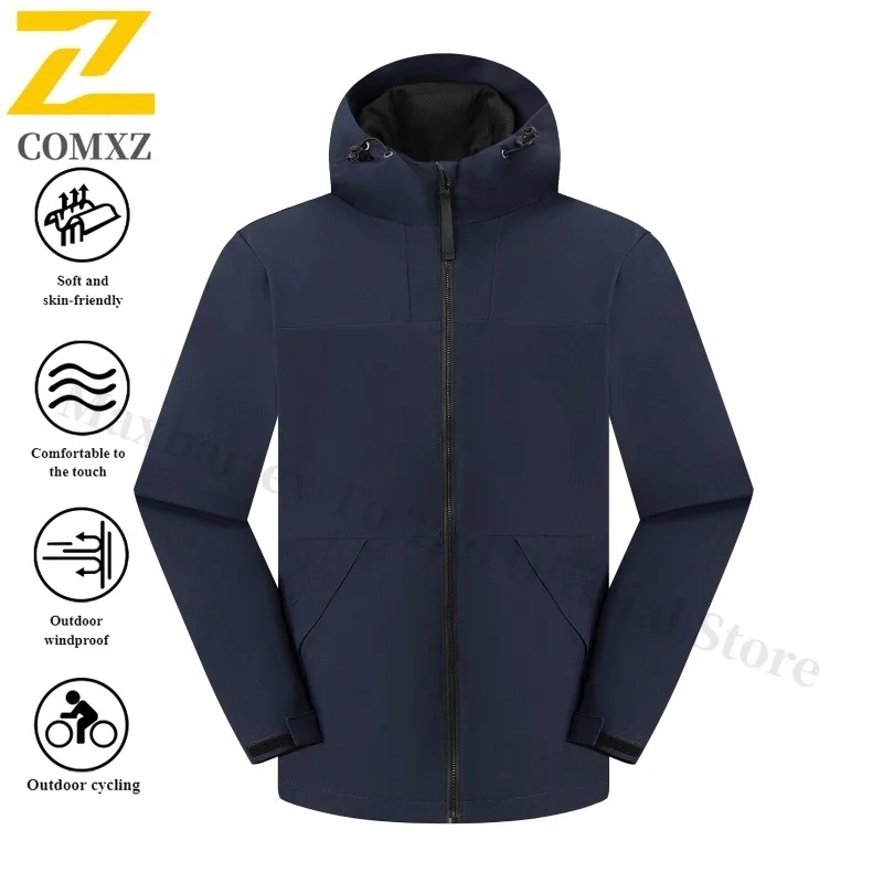 EiAO Windbreaker Couple's Colorblock Waterproof windproof Lightweight Outdoor Jacket for Hiking Camping Fishing Trendy Hood 2025