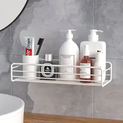 Black Iron Corner Shower Caddy - Punch - Free Bathroom and Kitchen Organizer Shelf (White B6752B)