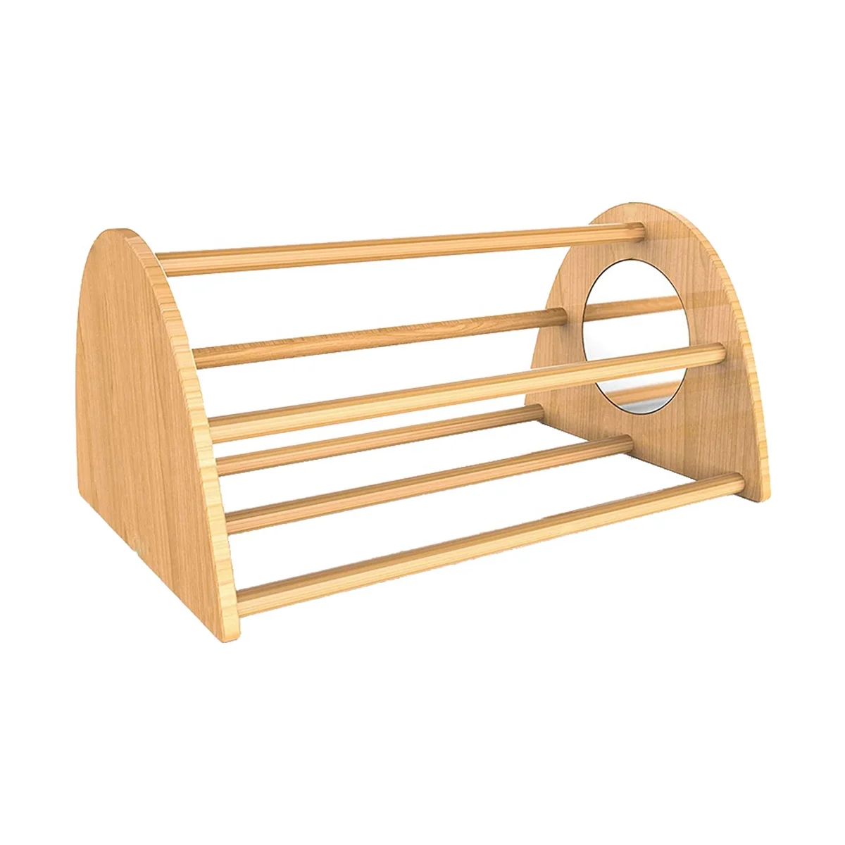 

Bamboo Chicken Perch with Mirror, Strong Roosting Bar for Coop and Brooder, Easy to Clean,Toys for Chicken