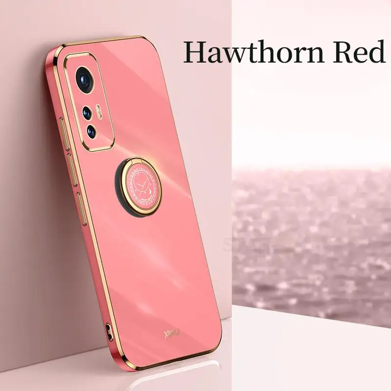Luxury Plating Ring Holder Stand Silicone Case Cover
