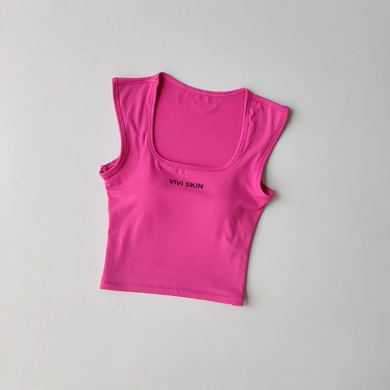 Women's Wide Shoulder Strap Integrated Sports Underwear Yoga Clothing Training Fitness Bra Yoga Vest Sport Top Tank Vest
