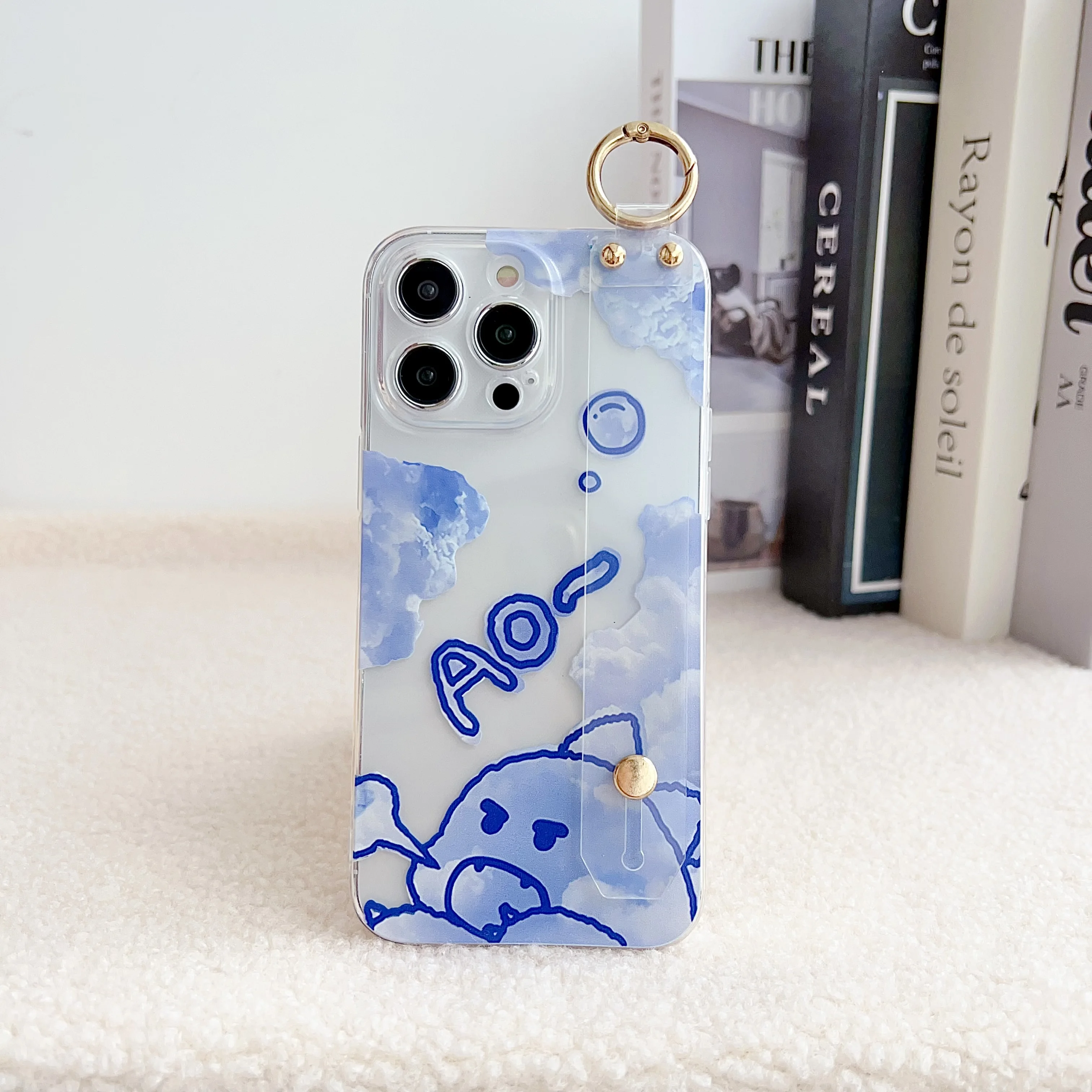 Animal Clouds Design Case with Wrist Strap