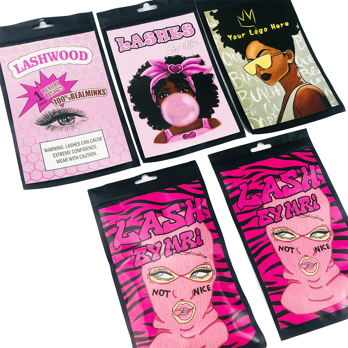 Wholesale Lash Bags Package Custom Eyelash Nail Bags Logo False Mink Lashes False Nail Packaging Natural Eyelashes Storage Bags 3
