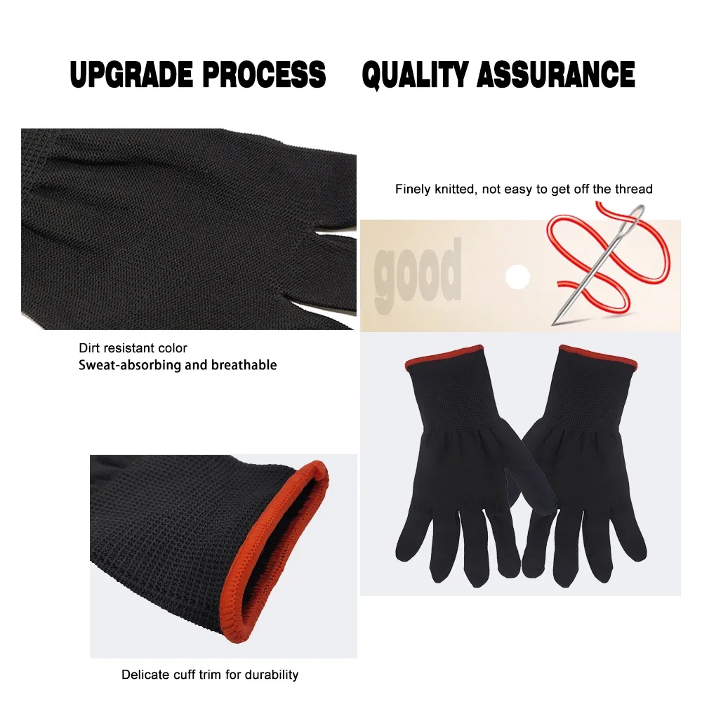 3/5/20 Pairs Anti-Static Window Tint Carbon Fiber Vinyl Car Wrap Sticker Film Install Gloves Auto Nylon Tinting Work Gloves D08B car wash glove