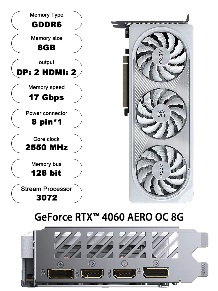 GeForce RTX™ 4060 AERO OC 8G Key Features