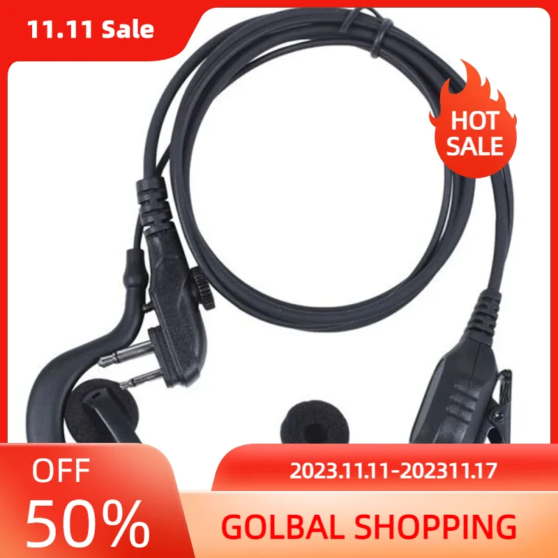 New Earphone For Hynectar TC508 BD500 PD562 PD502 TC580 Walkie Talkie Iron Clip Earphone Cable Headset PD500-600-912 Earhooked hyt usb programming cable for hytera pd500 pd502 pd505 pd506 pd508 pd560 pd562 pd565 pd568 pd580 pd590 pd566 walkie talkie