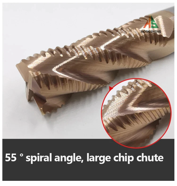 RC55 Schruppfräser aus Vollhartmetall, CNC-Bearbeitung, 4 Nuten für Metall, Stahl, Eisen, Acryl, Holz, Kupfer, Kunststoff 123456789 – Detail 2