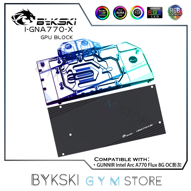 Bykski Gpu Blocco Di Raffreddamento Ad Acqua Per Gunnir Intel Arc A770 Flux 8G Oc Scheda Grafica, Con Piastra Posteriore Vga Liquido Di Raffreddamento