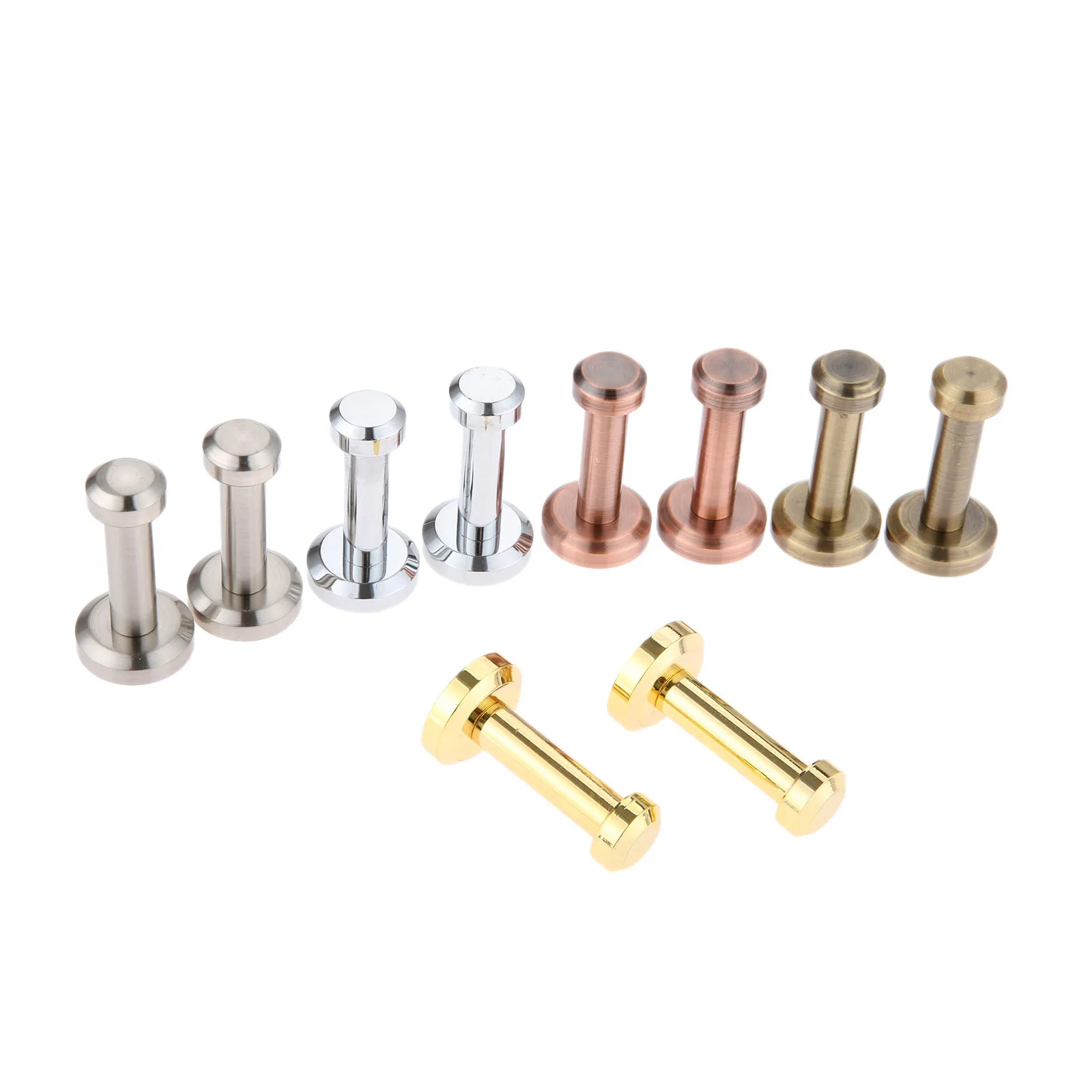 

2pcs Wall Mounted Coat Hooks w/screws Brass Hanger Brushed Colorful Plated 47mm/1.85Inch Modern Simple Bathroom Kitchen Bedroom