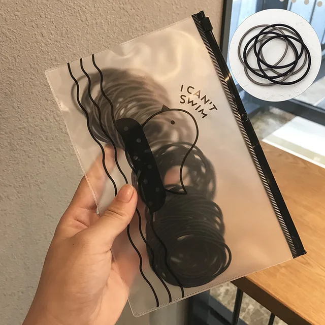 50pcs/100pcs/bag Hair Accessories Women Rubber Bands Scrunchies Elastic Hair Bands Girls Headband Decorations Ties Gum for Hair Coffee-black100pcs