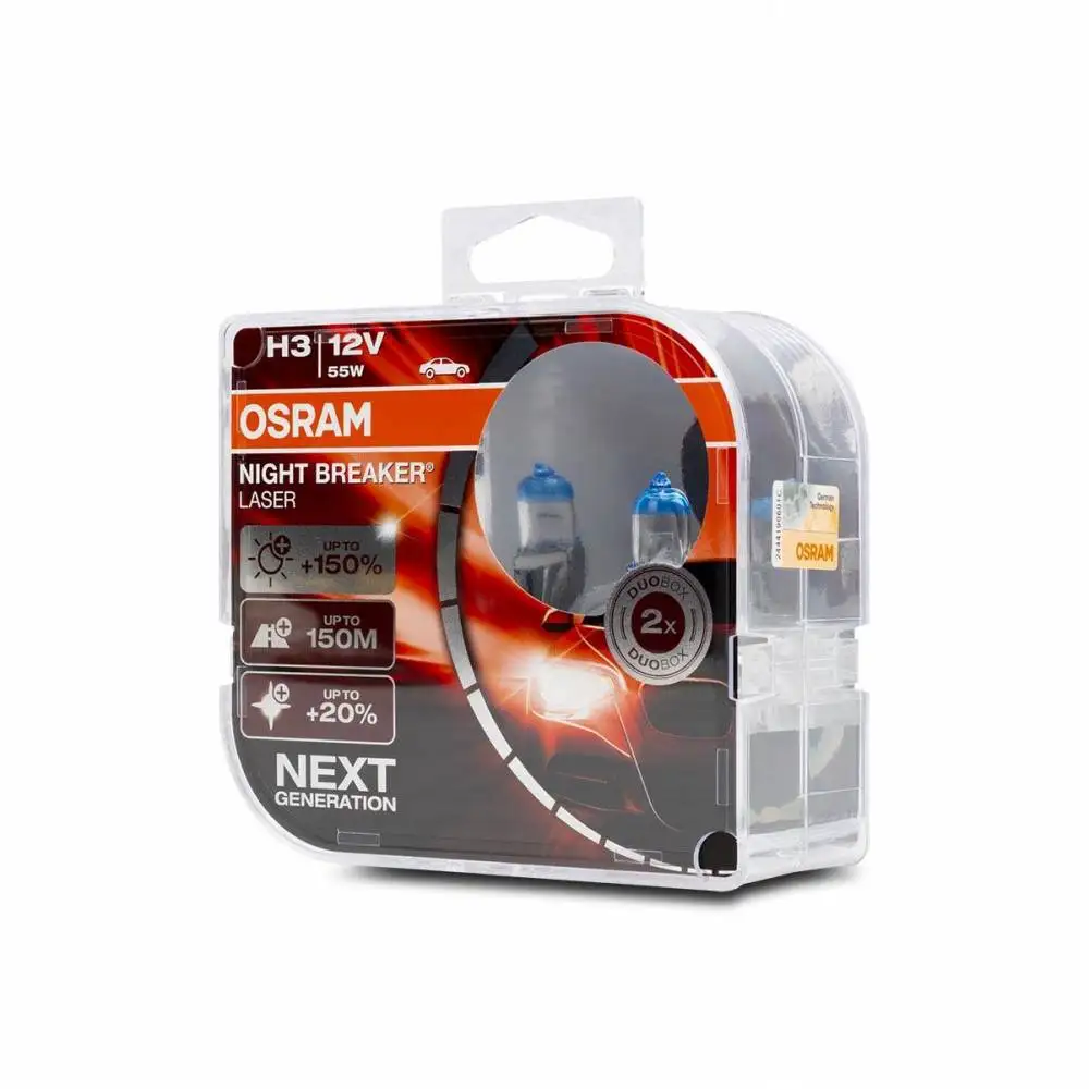 OSRAM NIGHT BREAKER LASER H7, entrée de lumière à 150 %, lampe