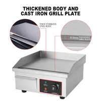 Stainless Steel Meat Electric Grill Commercial Electric Griddle Desktop Flat Grill Automatic Thermostat Griddle. 2