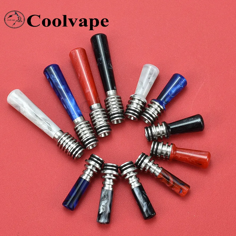 

510 mtl drip tip Long PEI MTL 510 Drip Tip Wide 316SS Bore Resin Mouth Piece mtl Drip Tip for rda rta