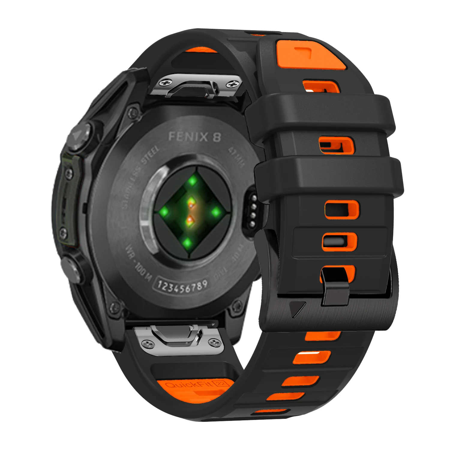 Enhanced Silicone Sport Watch Band - QuickFit Strap for Garmin Fenix and More