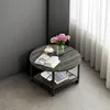 Round Coffee Table,  2 Tier Circle Table with Open Storage Shelf, Rustic Wood Coffee Table with Metal Frame, Easy Assembly 5