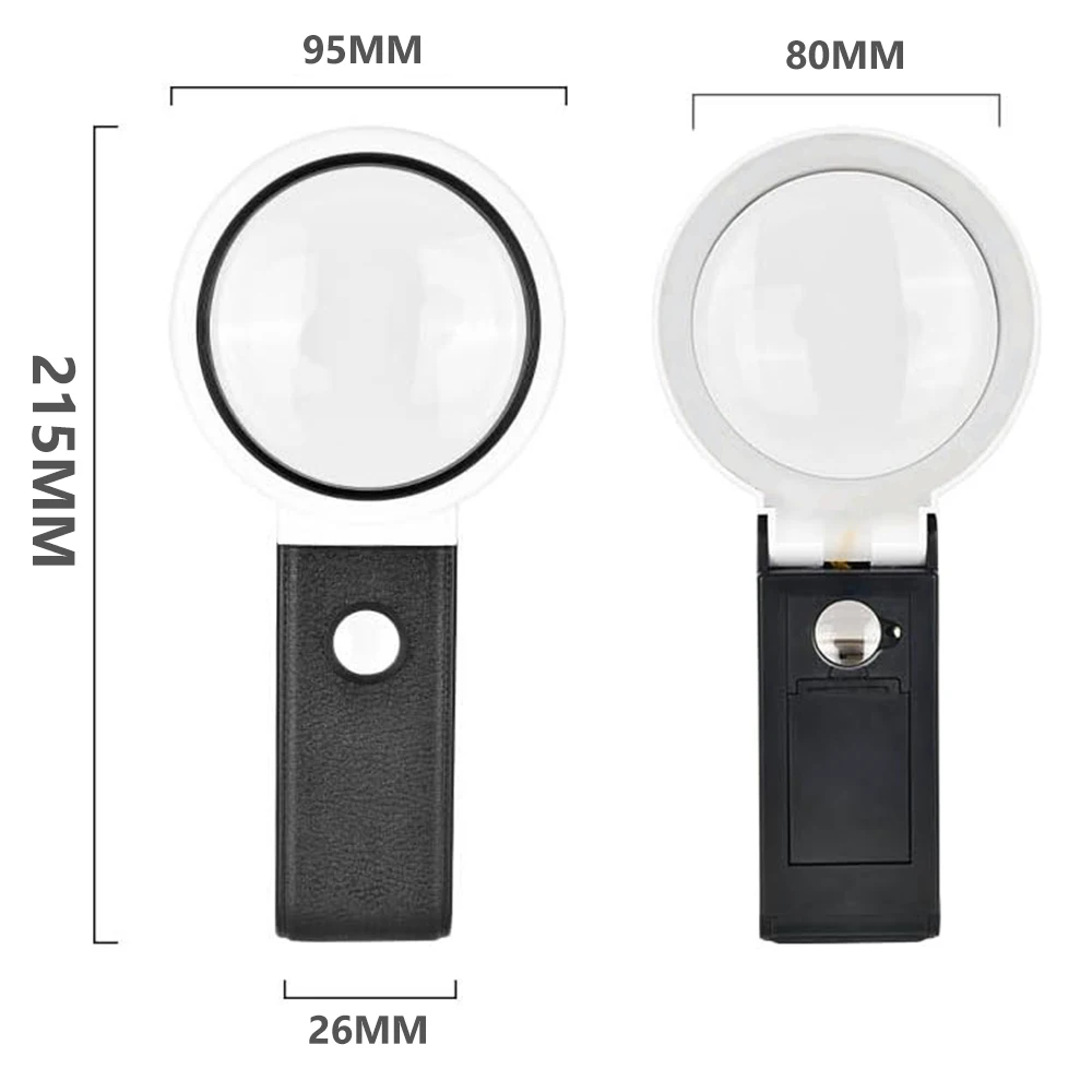Folding Magnifying Glass Stand Table Magnifier Led Lights illumination 6X / 25X Reading Magnifier Jewelry Identify Coin jewelry magnifier jewelry magnifying glass magnifying glass reading magnifier magnifying glass lamp